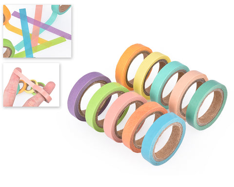 10 Pcs 5m Rainbow Craft Décor Paper Washi Masking Tape