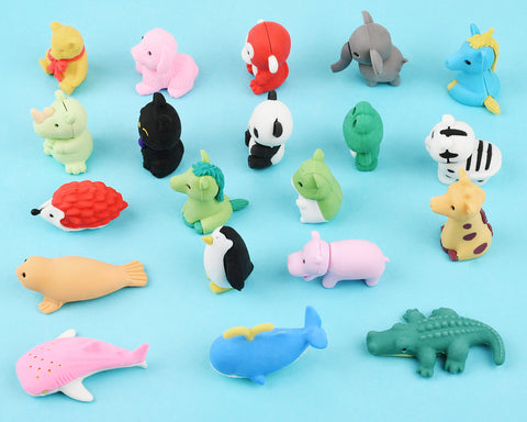 Pencil Erasers 20 Pieces Animal Erasers