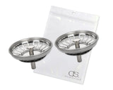 2 Pieces 8cm Stainless Steel Basket Strainer Waste Plug