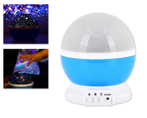 Rotating Cosmos LED Projection Night Light - Blue