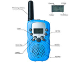 2 Pieces T388 Walkie Talkie for Kids with LCD Display - Blue