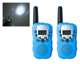 2 Pieces T388 Walkie Talkie for Kids with LCD Display - Blue