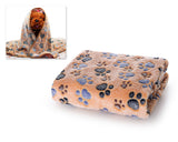 104 x 76 cm Soft Warm Pet Bed Blankets with Paw Prints