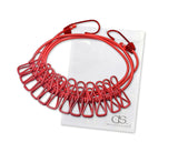 Portable Elastic Clothesline with 12 Pieces Clips - Red