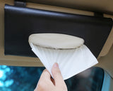 Car Tissue Holder Leather Sun Visor Tissue Box - Black