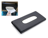 Car Tissue Holder Leather Sun Visor Tissue Box - Black