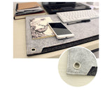 Multifunctional Felt Desk Mat Mouse Pad Table Organiser - Grey