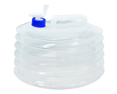 5L Collapsible Camping Water Container with Tap - Transparent