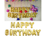 Happy Birthday Party Decorations Foil Balloons - Gold