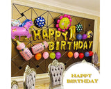 Happy Birthday Party Decorations Foil Balloons - Gold