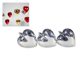 3 Pieces Heart Shaped Christmas Baubles for Christmas Tree Ornaments