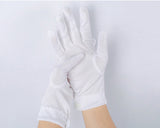 White Cotton Gloves with Snap Closure 1 Pairs Parade Gloves for Polices