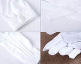 White Cotton Gloves with Snap Closure 1 Pairs Parade Gloves for Polices