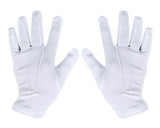 White Cotton Gloves with Snap Closure 1 Pairs Parade Gloves for Polices