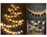 Battery Operated 30 Photo Clips Shaped LED String Lights - Warm White