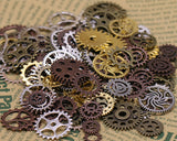 150 Grams Steampunk Gear Cog Charms for Jelwelry Making - Mixed Color