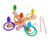 3 in 1 Wooden Educational Toy Ring Toss Game Set for Kids