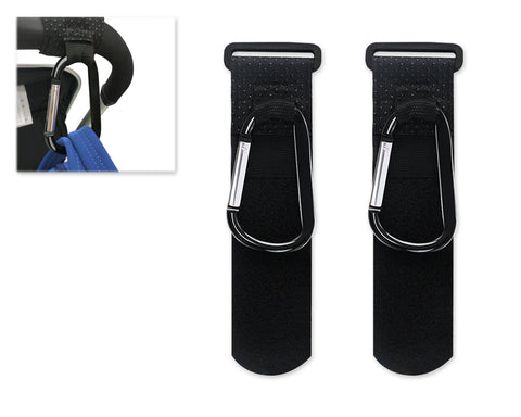 2 Pcs Large Buggy Clips for Pram Baby Pushchair Shopping Bags - Black