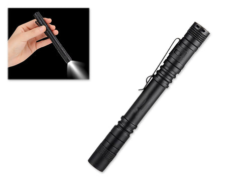 3W 180 Lumen LED Torch Light Pen Shape LED Flashlight with Clip - Black