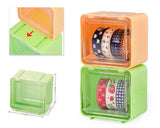 4 Pcs Retro Pattern Paper Washi Masking Tape with Storage Box