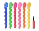 Spiral Party Balloons 100 Pieces 40 Inches Multicolor Latex Balloons with Air Pump