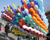 Spiral Party Balloons 100 Pieces 40 Inches Multicolor Latex Balloons with Air Pump