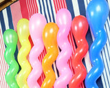 Spiral Party Balloons 100 Pieces 40 Inches Multicolor Latex Balloons with Air Pump