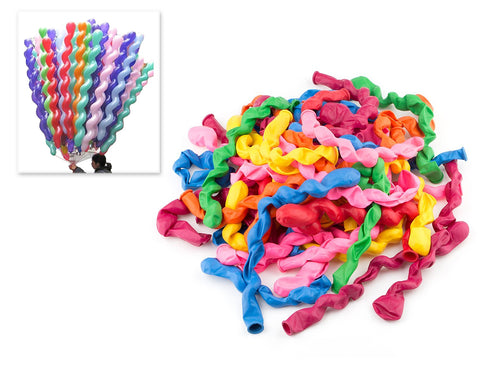 100 Pcs Party Decoration Assorted Color Spiral Balloon Pack