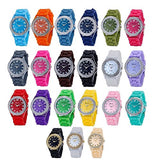 10 Pcs Geneva Jelly Silicone Quartz Women Sport Crystal Wrist Watches