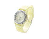 10 Pcs Geneva Jelly Silicone Quartz Women Sport Crystal Wrist Watches