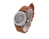 10 Pcs Geneva Jelly Silicone Quartz Women Sport Crystal Wrist Watches