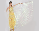 Belly Dance Wings 360 Degree White Isis Wings with Telescopic Rods