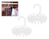 2 Pcs 360 Degree Rotating Tie Rack - White