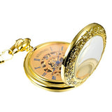 Retro Dial Hand Wind Mechanical Pocket Watch with Chain