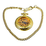 Retro Dial Hand Wind Mechanical Pocket Watch with Chain