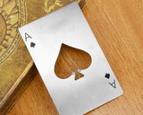 Poker Shaped Cap Opener and Bottle Opener Ring