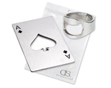 Poker Shaped Cap Opener and Bottle Opener Ring