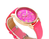 10 Pcs Geneva Unisex Gold Plated Round Leather Wrist Watches