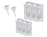 Concealable Alcohol Bags 6 Pieces Plastic Flasks with Plastic Funnel