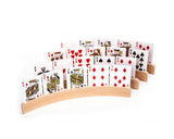 Playing Card Holders 4 Pieces 13 Inches Curved Wooden Racks for Card Games