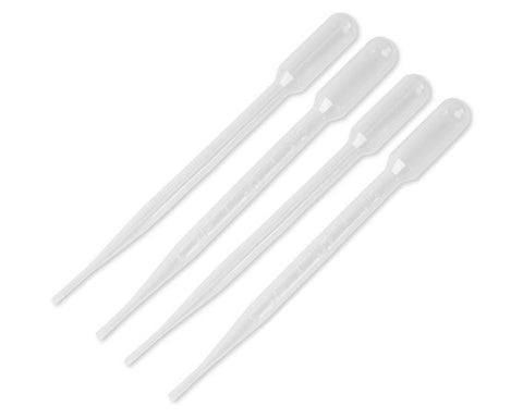 100 Pieces 3ml Plastic Disposable Pasteur Pipettes - Transparent