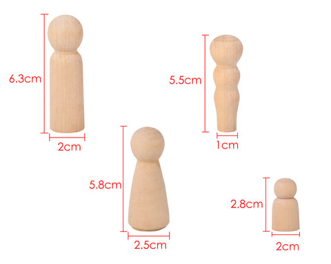 Wooden Peg Doll Set of 40 Wooden Figure