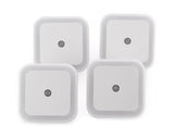 4 Pcs US Plug 2 Pins LED Night Light with Sensor - White