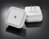 4 Pcs US Plug 2 Pins LED Night Light with Sensor - White