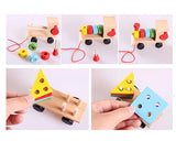 Children's Wooden Geometric Educational Toy Train