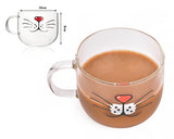 500ml Glass Coffee Mug Cup with Cover for Microwave