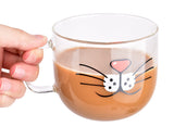 500ml Glass Coffee Mug Cup with Cover for Microwave