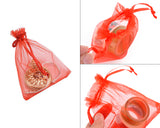 100 Pcs 10 cm x 12 cm Multi Colored Organza Drawstring Pouches