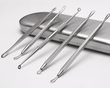 Blackhead Remover Tools 5 Pieces Pimple Extractor Kit with Metal Case