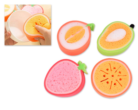 4 Pieces Fruit Shaped Kitchen Sponges